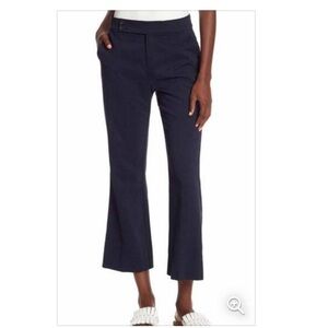 Frame kick crop navy work trousers